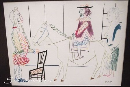 Пабло Пикассо "Сцена времен Ренессанса с всадником"
